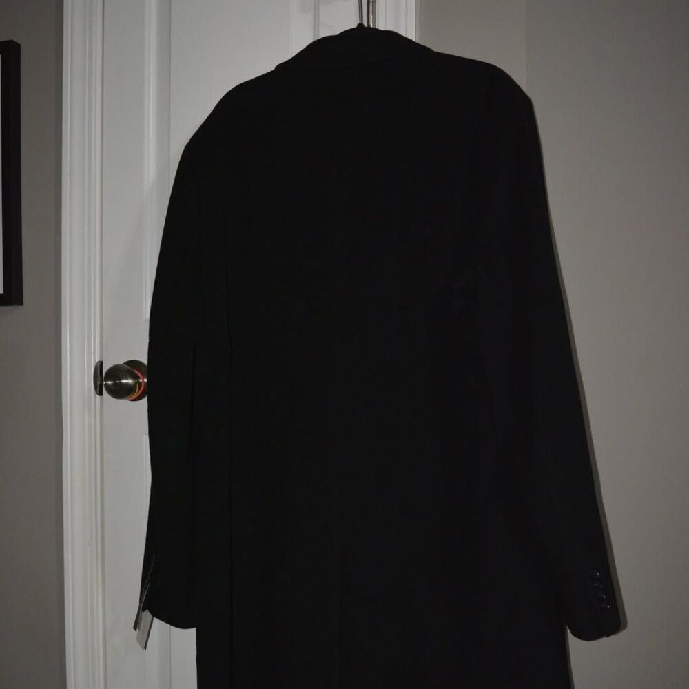 NWT Tommy Hilfiger Men's Addison Wool-Blend Trim Fit Black Size 46L MSRP $395